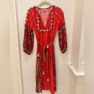 D’Ascoli red block print dress